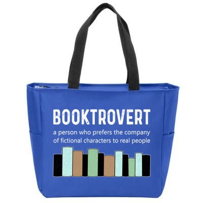Booktrovert Book Lover Book Worm Reading Nerd Bookshelf Gift Zip Tote Bag