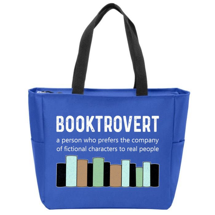 Booktrovert Book Lover Book Worm Reading Nerd Bookshelf Gift Zip Tote Bag