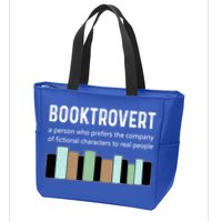 Booktrovert Book Lover Book Worm Reading Nerd Bookshelf Gift Zip Tote Bag