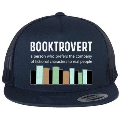 Booktrovert Book Lover Book Worm Reading Nerd Bookshelf Gift Flat Bill Trucker Hat