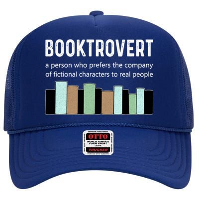 Booktrovert Book Lover Book Worm Reading Nerd Bookshelf Gift High Crown Mesh Back Trucker Hat