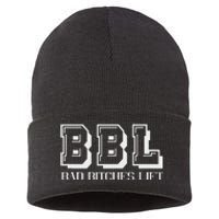 Bad Bitches Lift Heavy Gym Workout Motivation Sustainable Knit Beanie