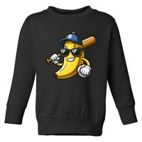 Banana Baseball Lover Cool Game Toddler Sweatshirt