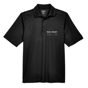 Best Bud Lovin Pitbull Dad Ever Funny Pitbull Owner Gift Men's Origin Performance Pique Polo