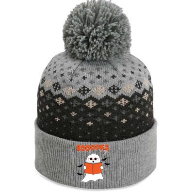 Booooks Book Lover Halloween Ghost Boo The Baniff Cuffed Pom Beanie