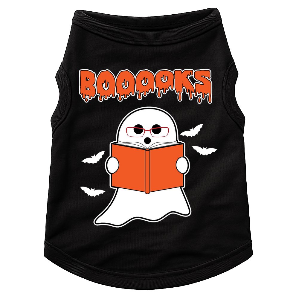 Booooks Book Lover Halloween Ghost Boo Doggie Tank
