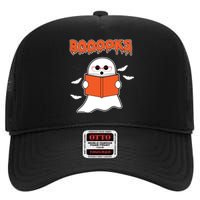 Booooks Book Lover Halloween Ghost Boo High Crown Mesh Back Trucker Hat