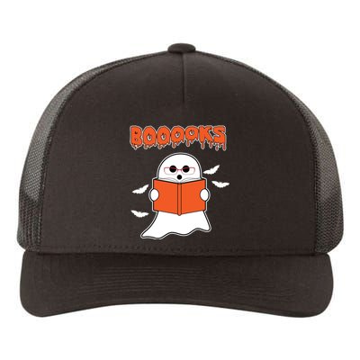 Booooks Book Lover Halloween Ghost Boo Yupoong Adult 5-Panel Trucker Hat