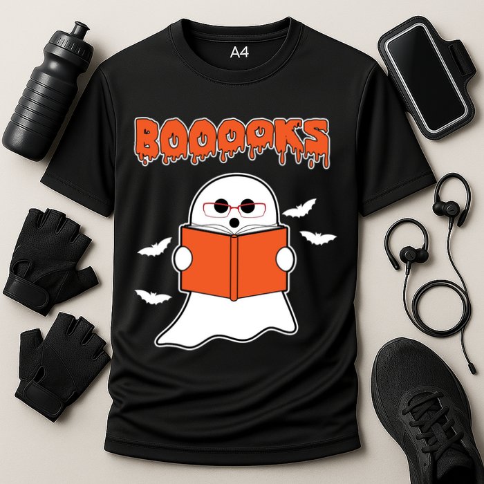 Booooks Book Lover Halloween Ghost Boo Cooling Performance Crew T-Shirt
