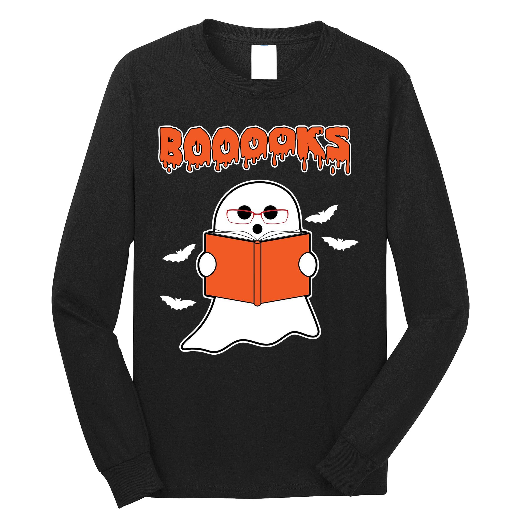 Booooks Book Lover Halloween Ghost Boo Long Sleeve Shirt