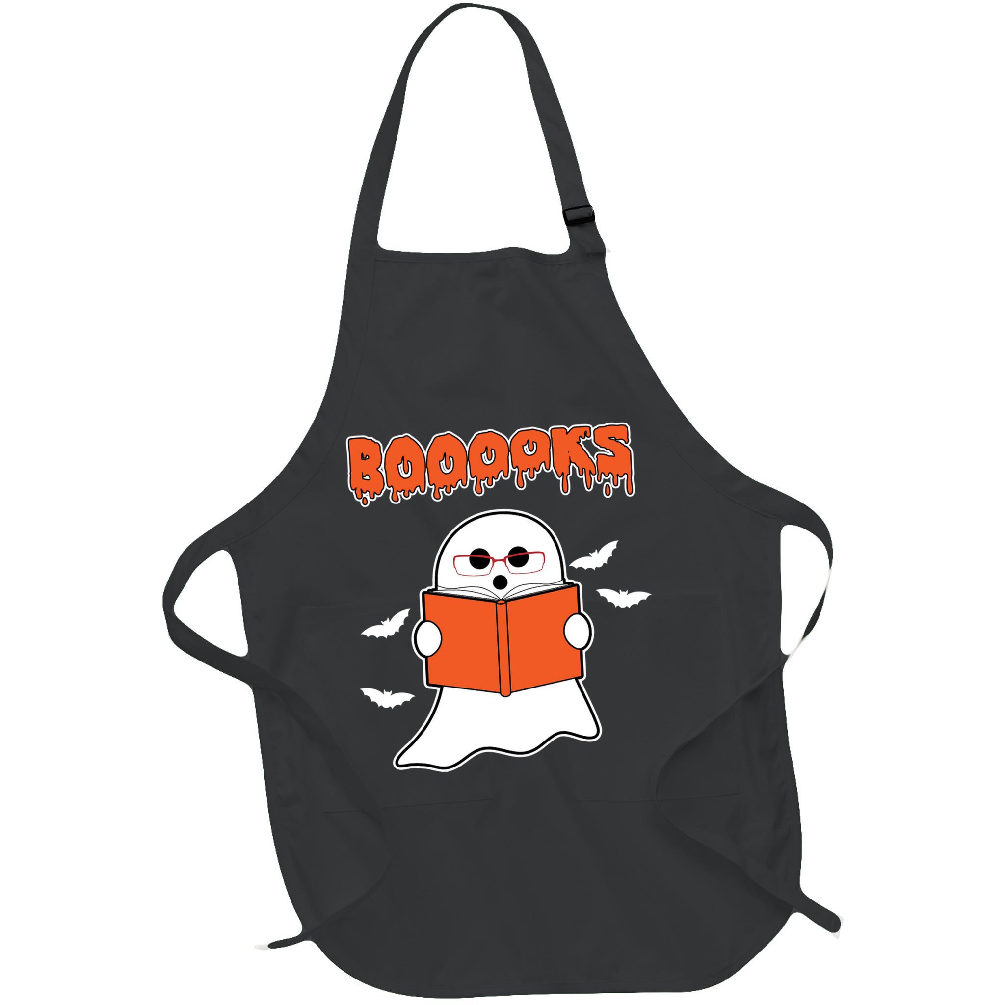 Booooks Book Lover Halloween Ghost Boo Apron
