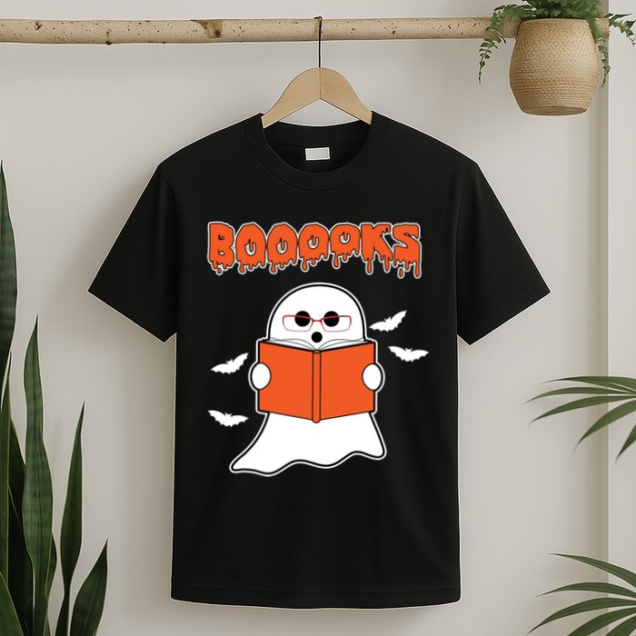 Booooks Book Lover Halloween Ghost Boo T-Shirt