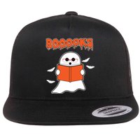 Booooks Book Lover Halloween Ghost Boo Flat Bill Trucker Hat