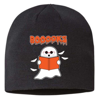 Booooks Book Lover Halloween Ghost Boo Sustainable Beanie