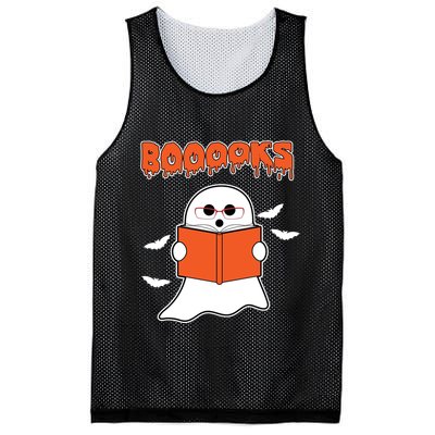 Booooks Book Lover Halloween Ghost Boo Mesh Reversible Basketball Jersey Tank