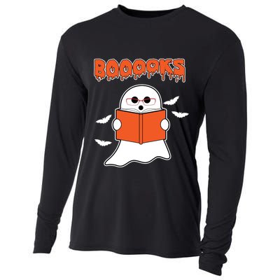 Booooks Book Lover Halloween Ghost Boo Cooling Performance Long Sleeve Crew