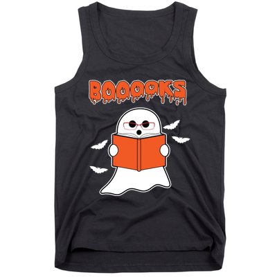 Booooks Book Lover Halloween Ghost Boo Tank Top