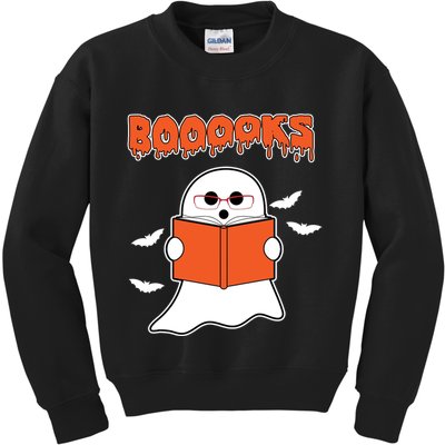 Booooks Book Lover Halloween Ghost Boo Kids Sweatshirt