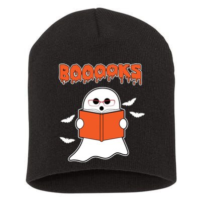 Booooks Book Lover Halloween Ghost Boo Short Acrylic Beanie