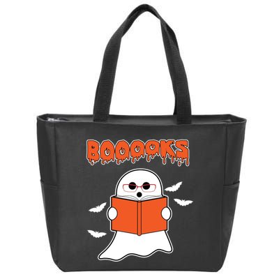 Booooks Book Lover Halloween Ghost Boo Zip Tote Bag