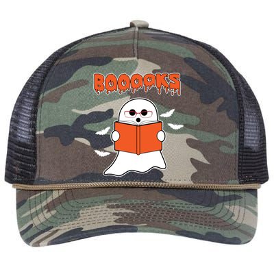 Booooks Book Lover Halloween Ghost Boo Retro Rope Trucker Hat Cap