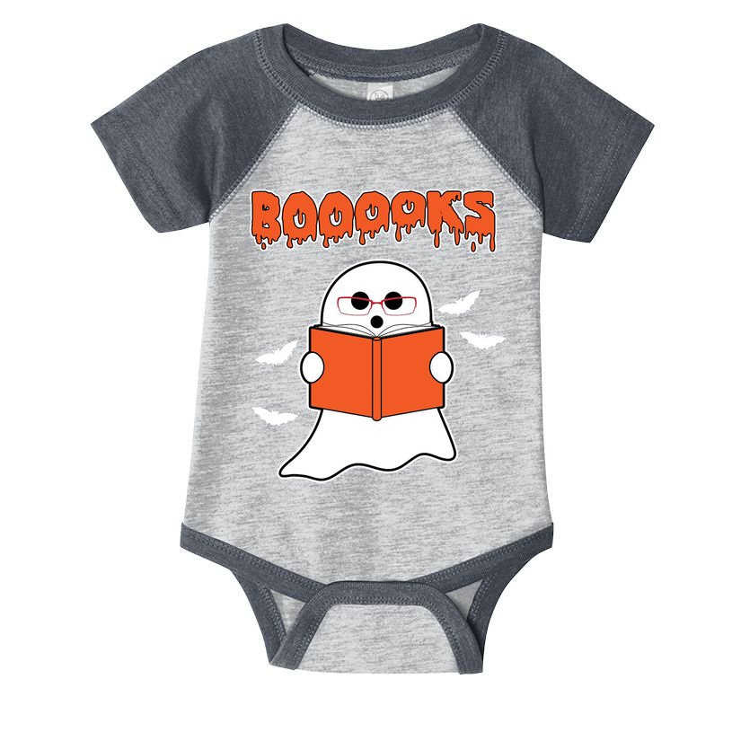 Booooks Book Lover Halloween Ghost Boo Infant Baby Jersey Bodysuit
