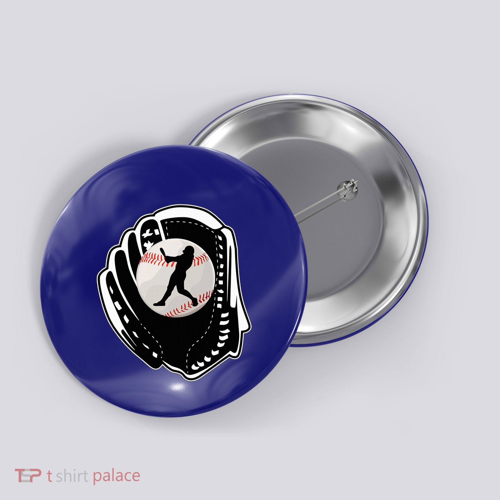 Baseball Batter Left Handed Button