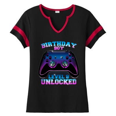 Birthday Boy Level 9 Unlocked Birthday Gift Ladies Halftime Notch Neck Tee