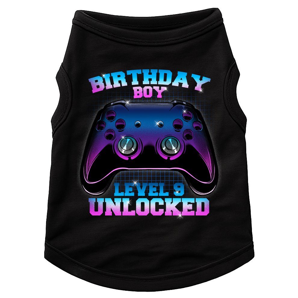 Birthday Boy Level 9 Unlocked Birthday Gift Doggie Tank