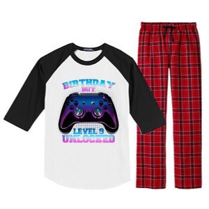 Birthday Boy Level 9 Unlocked Birthday Gift Raglan Sleeve Pajama Set