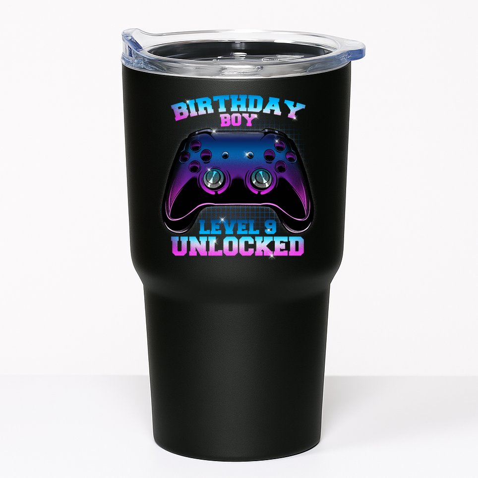 Birthday Boy Level 9 Unlocked Birthday Gift Tumbler