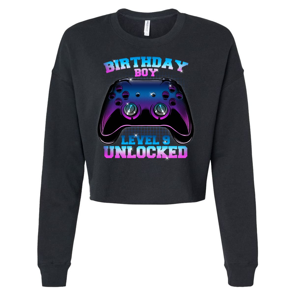 Birthday Boy Level 9 Unlocked Birthday Gift Cropped Pullover Crew