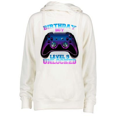 Birthday Boy Level 9 Unlocked Birthday Gift Womens Funnel Neck Pullover Hood