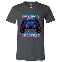 Birthday Boy Level 9 Unlocked Birthday Gift V-Neck T-Shirt