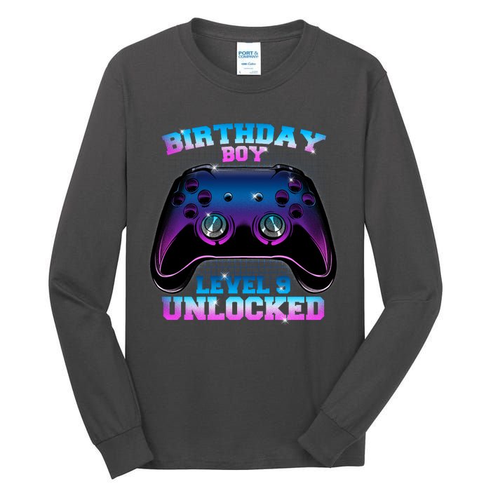 Birthday Boy Level 9 Unlocked Birthday Gift Tall Long Sleeve T-Shirt