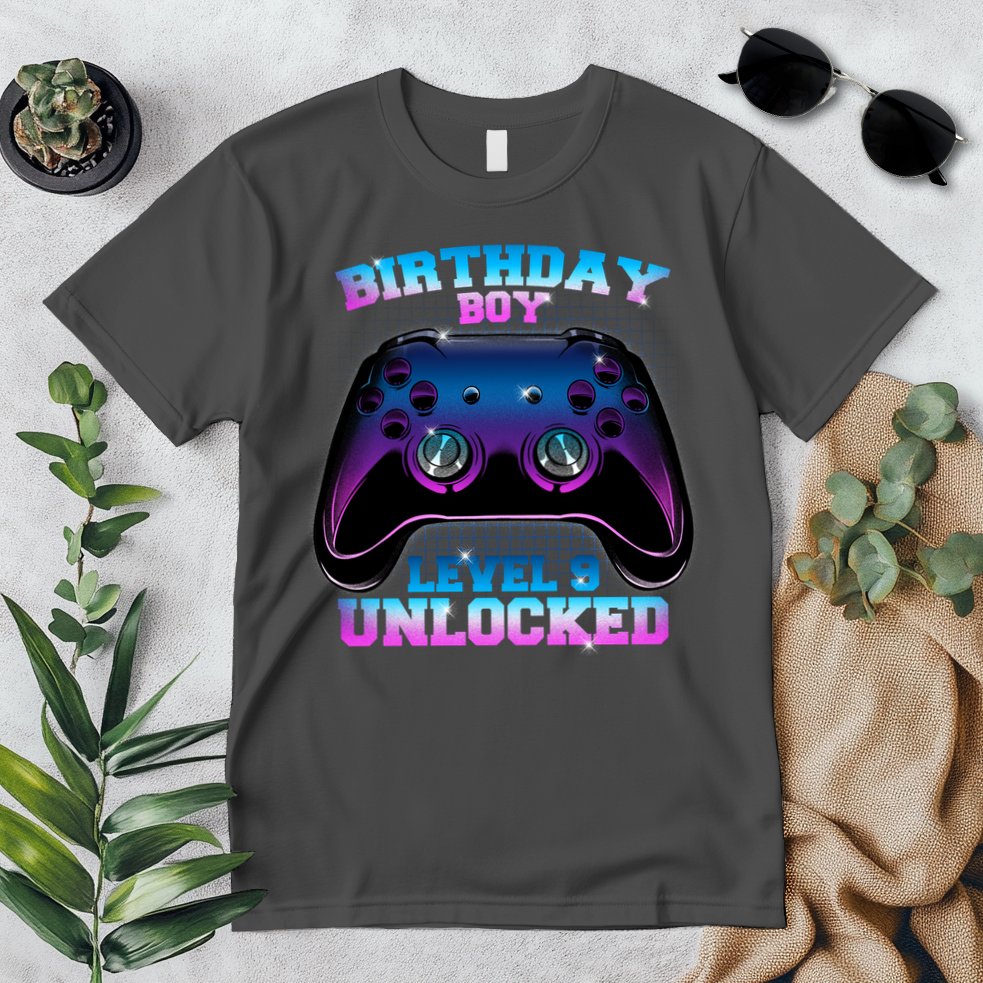 Birthday Boy Level 9 Unlocked Birthday Gift Premium T-Shirt