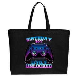 Birthday Boy Level 9 Unlocked Birthday Gift Cotton Canvas Jumbo Tote