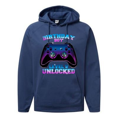 Birthday Boy Level 9 Unlocked Birthday Gift Performance Fleece Hoodie