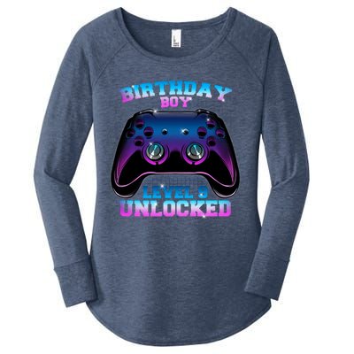 Birthday Boy Level 9 Unlocked Birthday Gift Women's Perfect Tri Tunic Long Sleeve Shirt