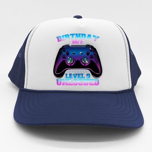 Birthday Boy Level 9 Unlocked Birthday Gift Trucker Hat