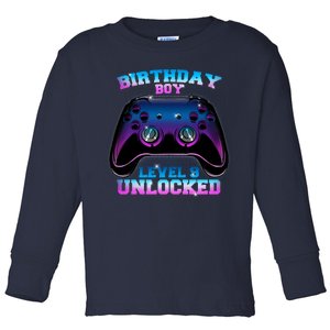 Birthday Boy Level 9 Unlocked Birthday Gift Toddler Long Sleeve Shirt