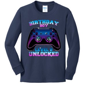 Birthday Boy Level 9 Unlocked Birthday Gift Kids Long Sleeve Shirt