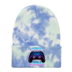 Birthday Boy Level 9 Unlocked Birthday Gift Tie Dye 12in Knit Beanie