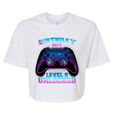 Birthday Boy Level 9 Unlocked Birthday Gift Bella+Canvas Jersey Crop Tee