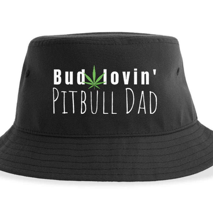 Best Bud Lovin Pitbull Dad Ever Funny Pitbull Owner Gift  Sustainable Bucket Hat