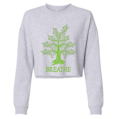 Breathe Breath Life Breathing Meditation Yoga Inhale Exhale Gift Cropped Pullover Crew