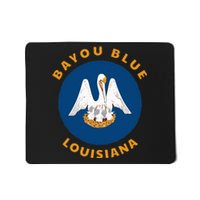 Bayou Blue Louisiana LA Flag Badge Roundlet Souvenir Mousepad