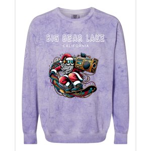 Big Bear Lake California Cool Snowboard Christmas Santa Gift Colorblast Crewneck Sweatshirt