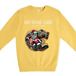 Big Bear Lake California Cool Snowboard Christmas Santa Gift Premium Crewneck Sweatshirt