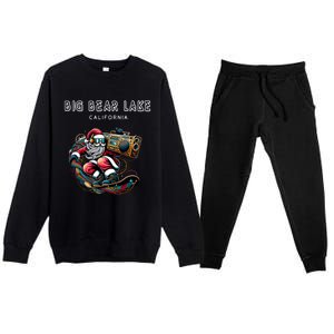 Big Bear Lake California Cool Snowboard Christmas Santa Gift Premium Crewneck Sweatsuit Set